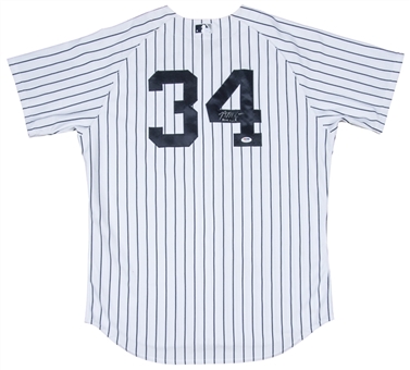2014 Brian McCann Game Used and Signed/Inscribed New York Yankees Pinstripe Jersey (Steiner & PSA/DNA)